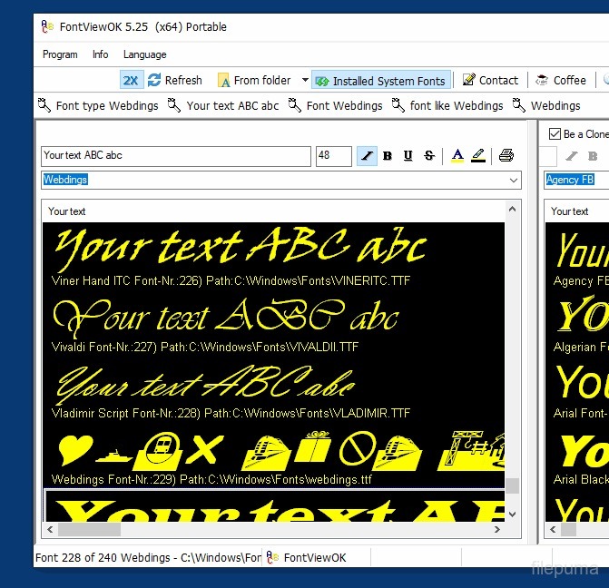 FontViewOK (32bit) 8.58 Screen Views 3